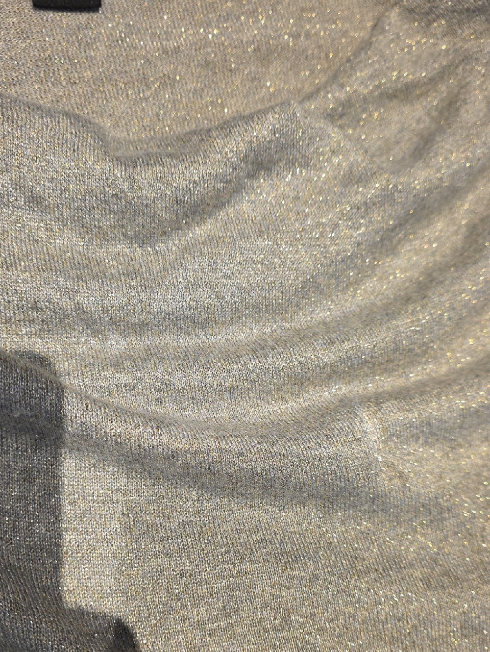 Silver Metallic Cowl-Neck Sweater Open Sleeve - Picture 5 of 8
